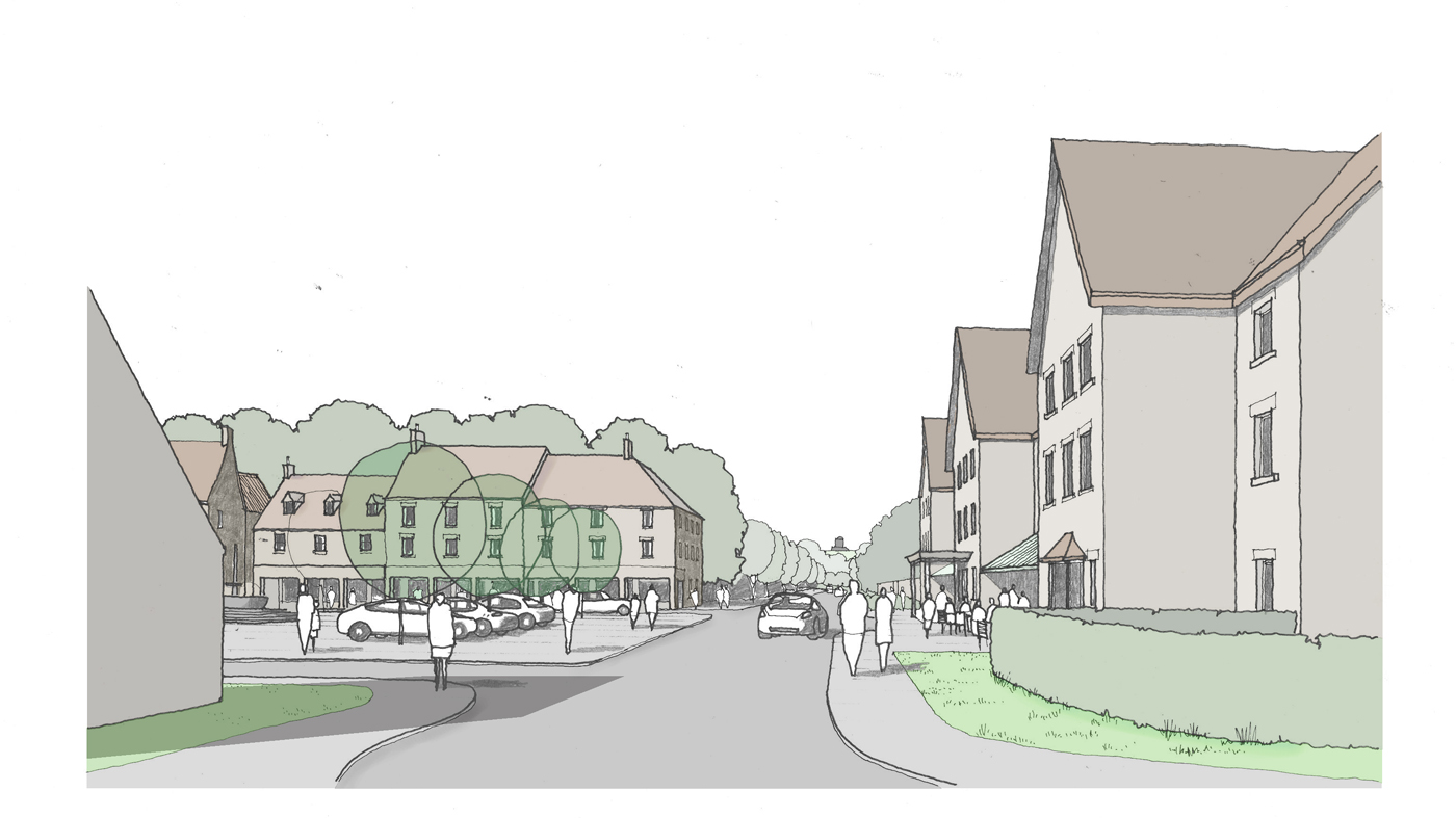 Flaxby Proposed Village Square View 3 1400x787