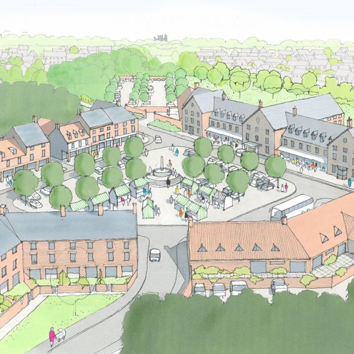 Flaxby Proposed Village Square View 2 1400x787